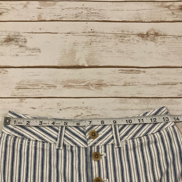 Madewell Emmett Wide-Leg Crop Pants in Stripe Button-Front Edition Moe Stripe 27 - Picture 3 of 16